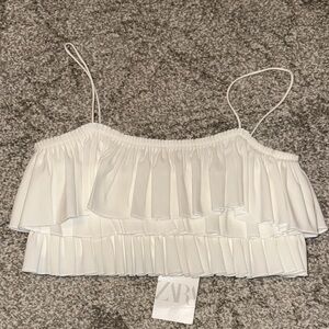 Zara cropped ruffle top